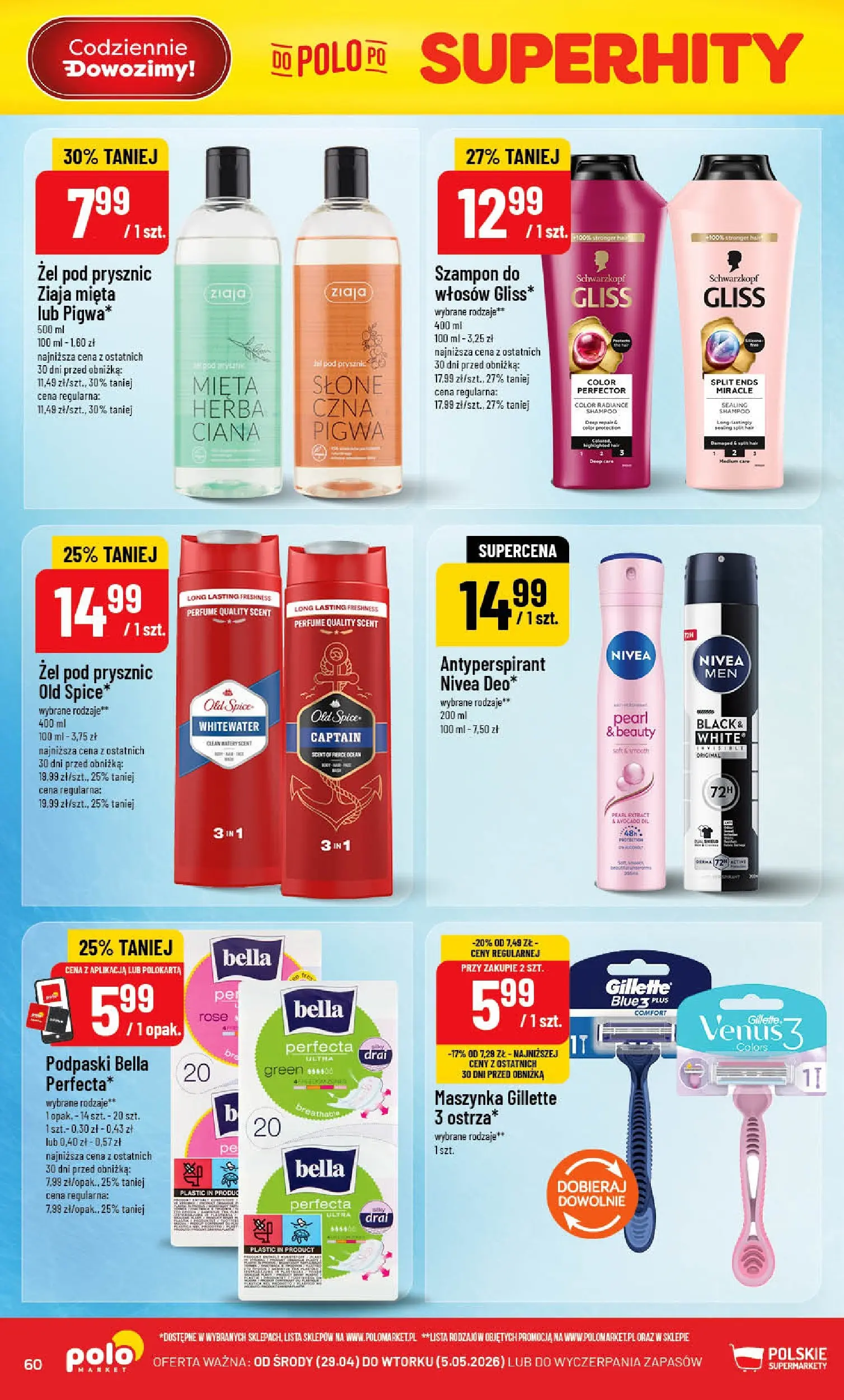 Nowa POLOmarket gazetka od jutra 29.04.2026 | Strona: 60 | Produkty: Mięta, Prysznic, Antyperspirant, Old spice