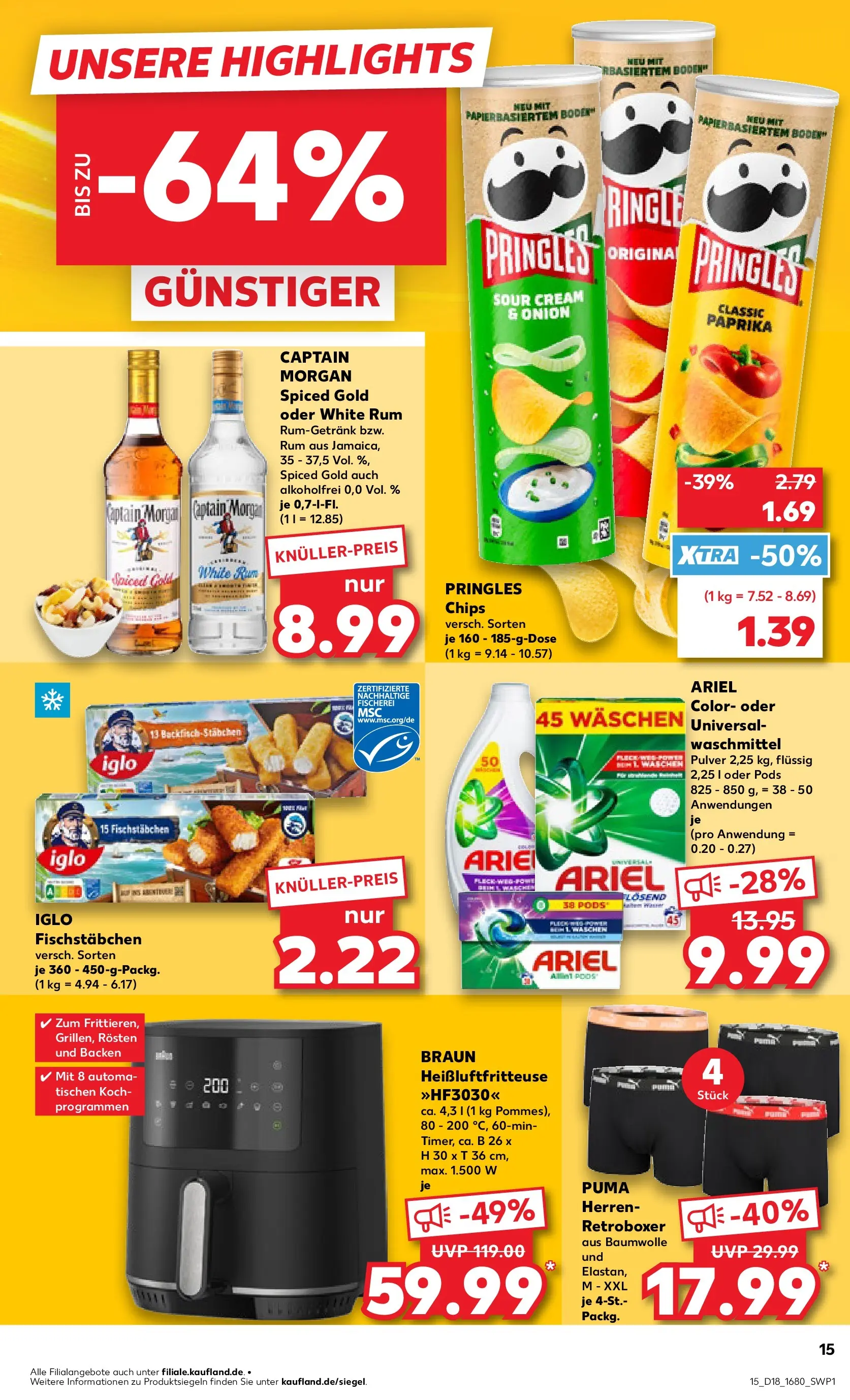Prospekt Kaufland ab 29.04.2026 » Angebote Online zum Blättern | Seite: 15 | Produkte: Rum, Iglo, Paprika, Waschmittel
