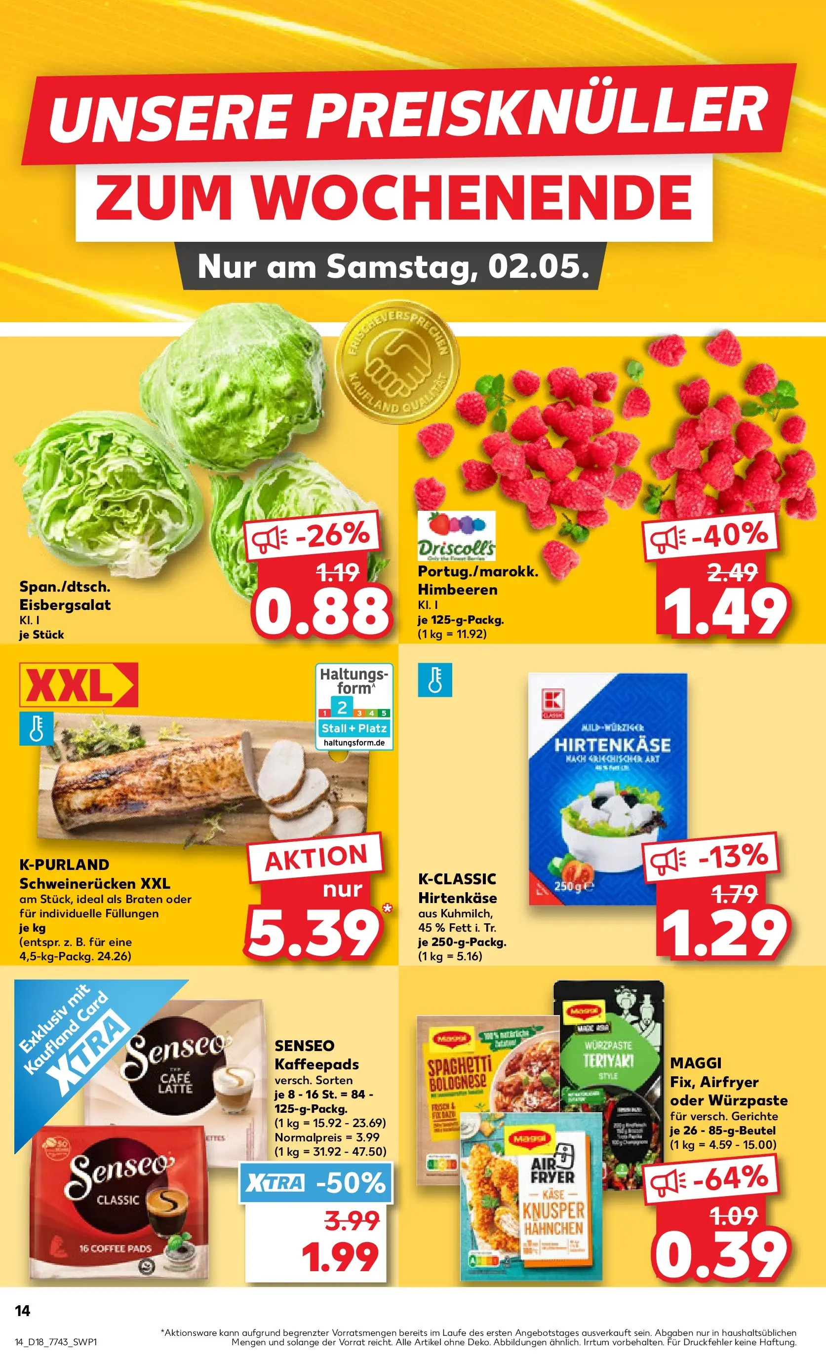 Prospekt Kaufland ab 30.04.2026 » Angebote Online zum Blättern | Seite: 14 | Produkte: Himbeeren, Senseo, Kaffeepads, Maggi