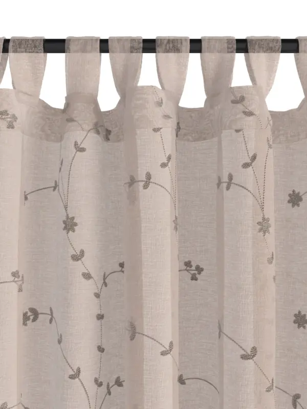 JYSK Завеса DOLMA 1x140x245 см с бродерия цвят пясък