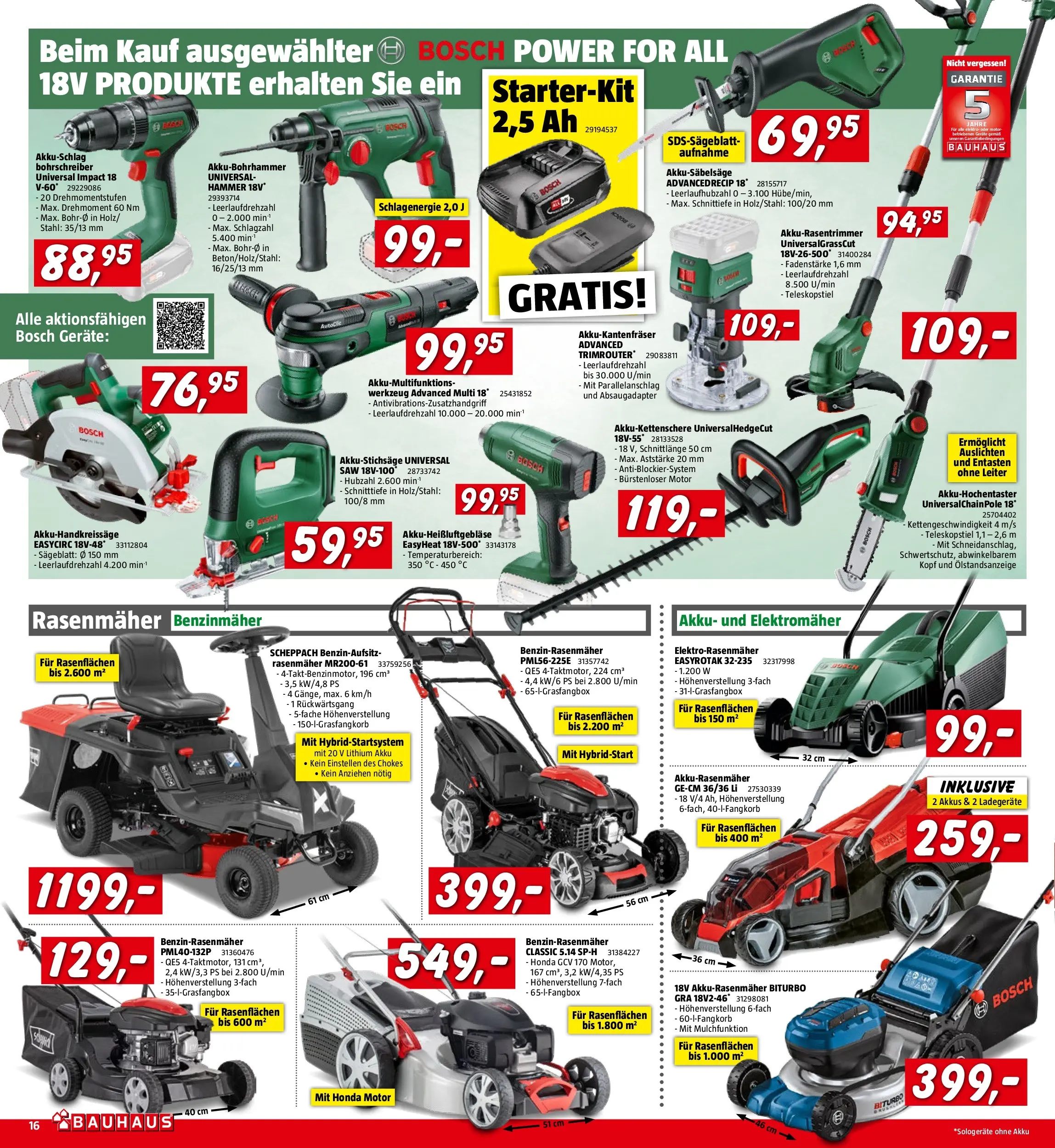 Bauhaus Pasching, Wels, Steyr von 29.04.2026 - Aktuelle Angebote | Seite: 16 | Produkte: Rasenmäher
