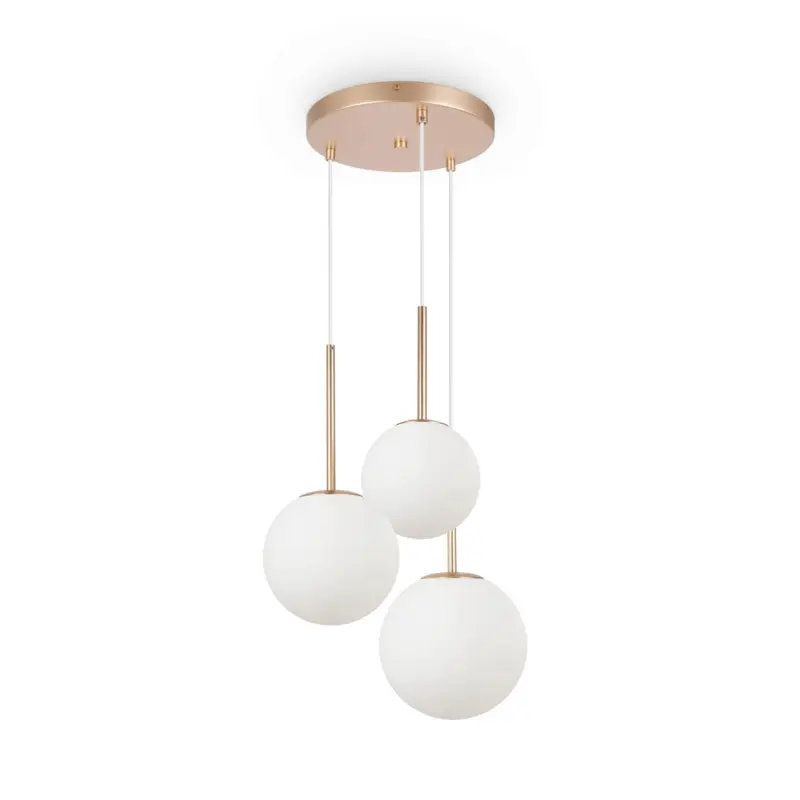 Pendelleuchte Basic Form Wei&szlig;/Goldfarben max. 40 Watt