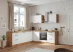 M&ouml;belix Eckk&uuml;che Meran ohne Ger&auml;te ca. 240x240 cm Wei&szlig;/Eiche