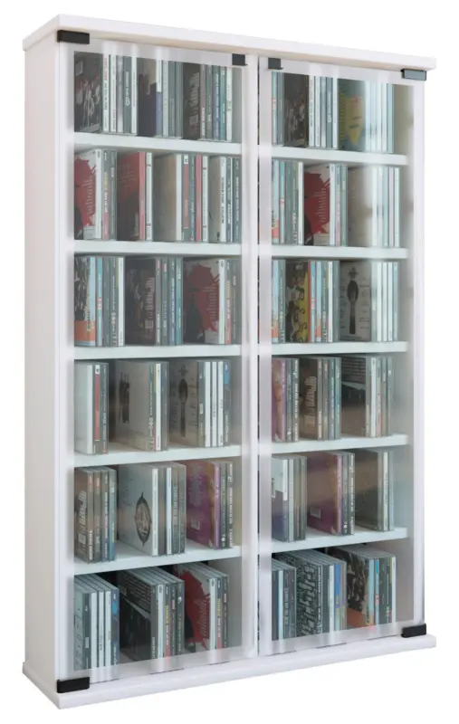 CD-Regal in Wei&szlig; Galerie B: 60 cm
