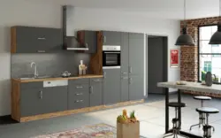 K&uuml;chenblock Sorretno mit Ger&auml;ten ca. 360 cm Anthrazit