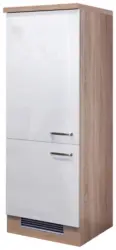 Ger&auml;teumbauschrank Wei&szlig; Hochglanz/Eiche