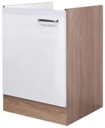 Sp&uuml;lenunterschrank Wei&szlig; Hochglanz/Eiche