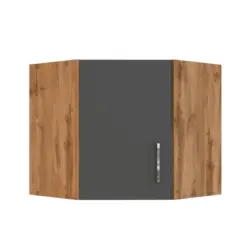 Held Eckoberschrank ca. 60 cm Anthrazit/Eiche