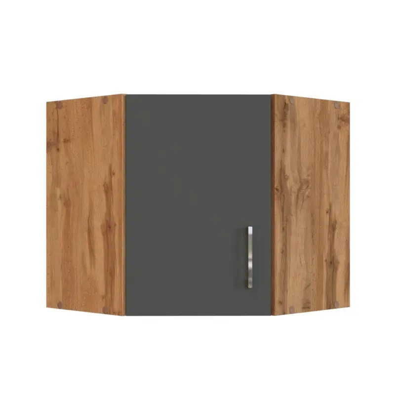 Held Eckoberschrank ca. 60 cm Anthrazit/Eiche