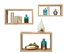 Wandregalset in Eichefarben