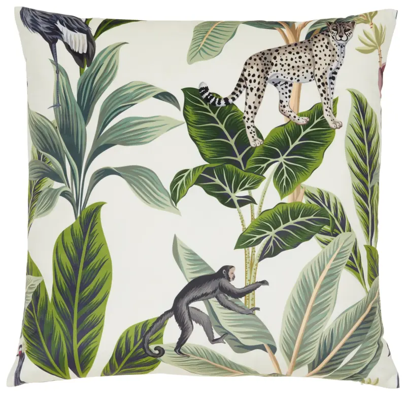 Zierkissen Junglelife in Wei&szlig; ca.60x60cm