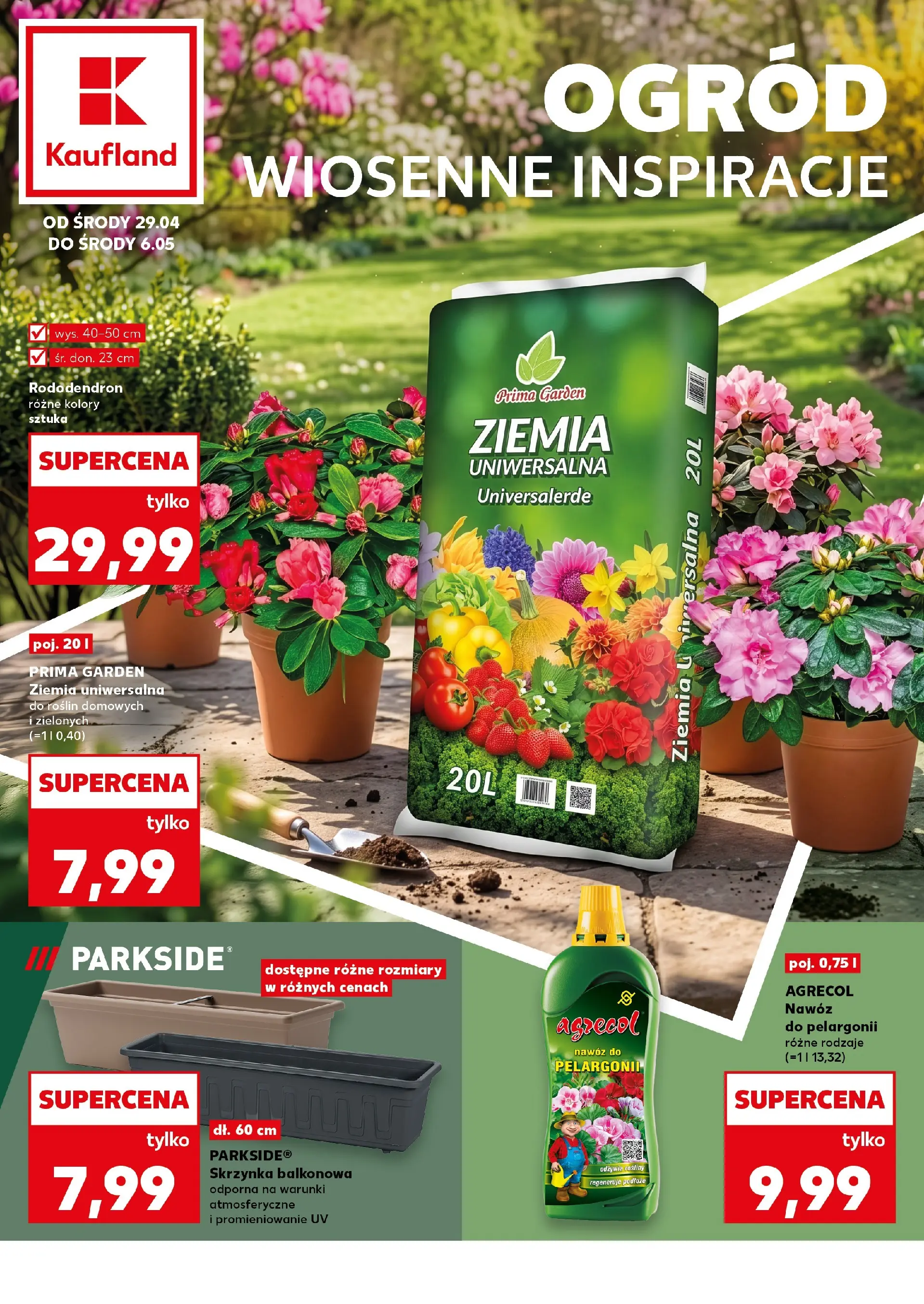 Kaufland gazetka - Ogród od 29.04.2026 - od jutra PDF | Strona: 1 | Produkty: Ziemia uniwersalna, Ziemia, Rosliny