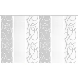 Fl&auml;chenvorhang in Wei&szlig;, Grau Hochglanz blickdicht