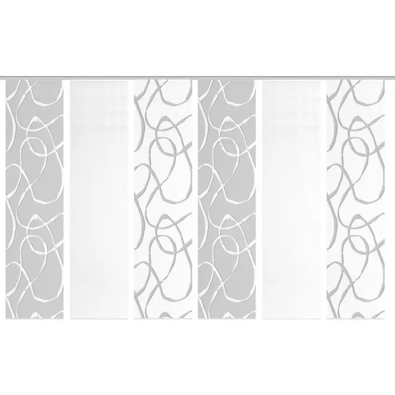 Fl&auml;chenvorhang in Wei&szlig;, Grau Hochglanz blickdicht