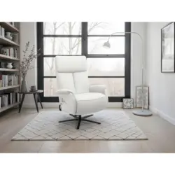 Relaxsessel in Leder Wei&szlig;