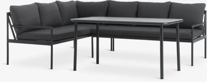 JYSK Set terasă STROEMSTAD 6 pers negru