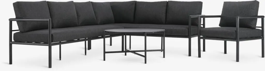 JYSK Set terasă TAERNABY 7 pers. negru