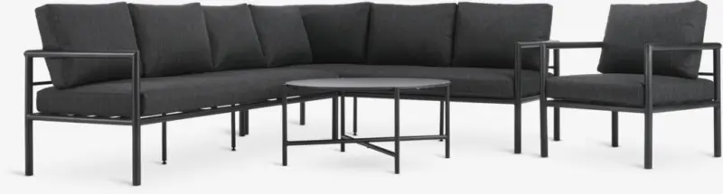 JYSK Set terasă TAERNABY 7 pers. negru