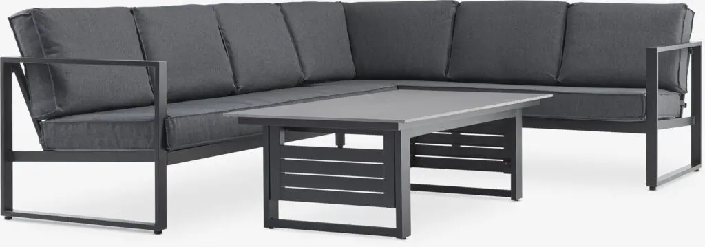 JYSK Set terasă VONGE 6 pers negru