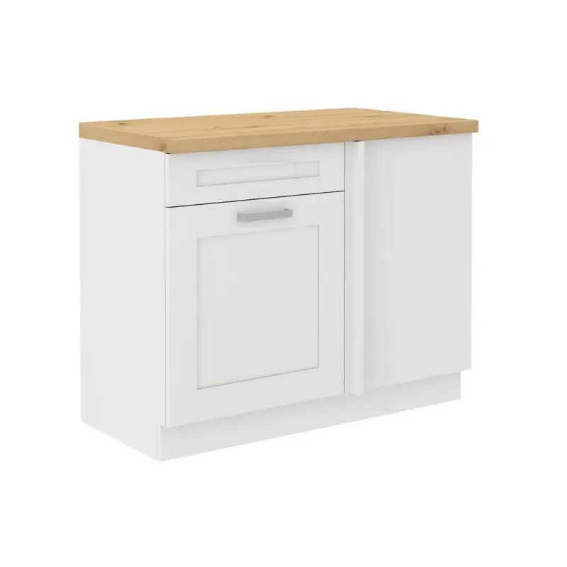 Eckunterschrank Luisa B: 110 cm Wei&szlig;