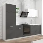 M&ouml;belix K&uuml;chenzeile Promo ohne Ger&auml;te 270 cm Grau/Wei&szlig;, modern