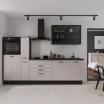 M&ouml;belix K&uuml;chenzeile Bolero ohne Ger&auml;te 280 cm Kaschmir/Schwarz