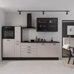 K&uuml;chenzeile Bolero ohne Ger&auml;te 280 cm Kaschmir/Schwarz