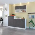 M&ouml;belix Minik&uuml;che Smart ohne Ger&auml;te 160 cm Betonoptik/Wei&szlig;