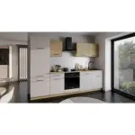 M&ouml;belix K&uuml;chenleerblock Max II 280cm Kaschmir/Eiche Dekor