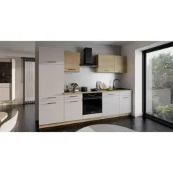 K&uuml;chenleerblock Max II 280cm Kaschmir/Eiche Dekor