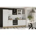 M&ouml;belix K&uuml;chenleerblock Stina 280cm Eiche Dekor/ Wei&szlig;