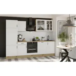 K&uuml;chenleerblock Stina 280cm Eiche Dekor/ Wei&szlig;