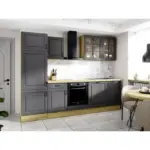 M&ouml;belix K&uuml;chenleerblock Stina 280cm Eiche Dekor/ Anthrazit