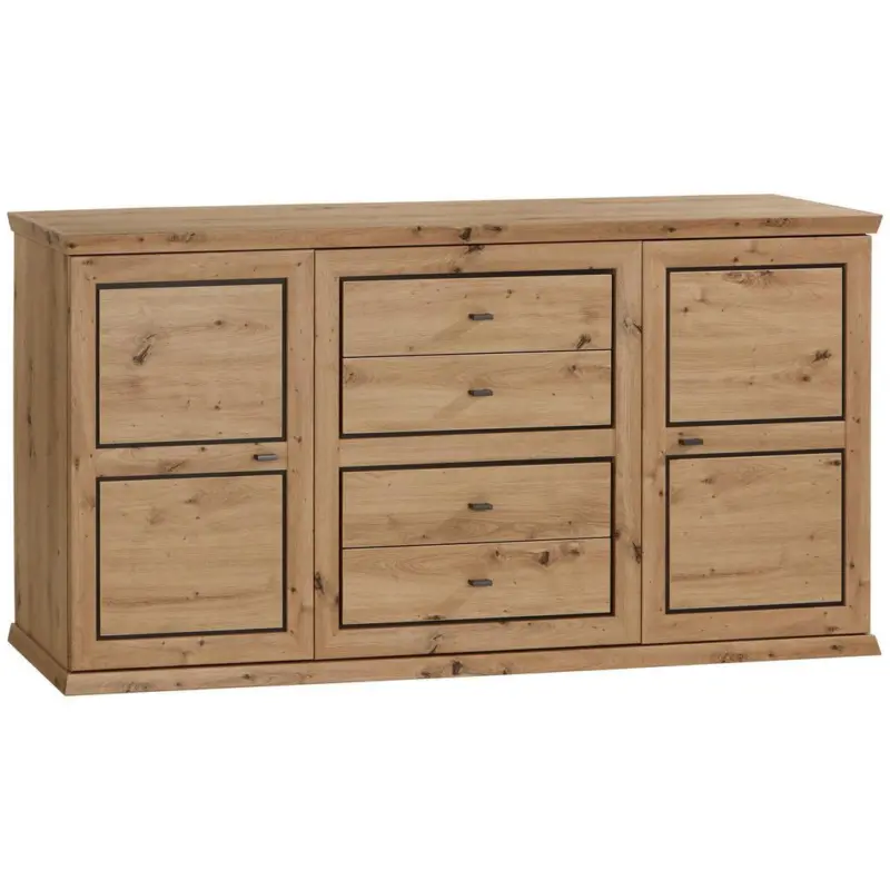 Sideboard 160 cm Harvey, Eiche Dekor/Anthrazit