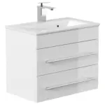 M&ouml;belix Waschtischkombi Portus Wei&szlig; Hochglanz B:60,6cm