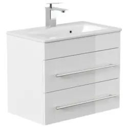 Waschtischkombi Portus Wei&szlig; Hochglanz B:60,6cm