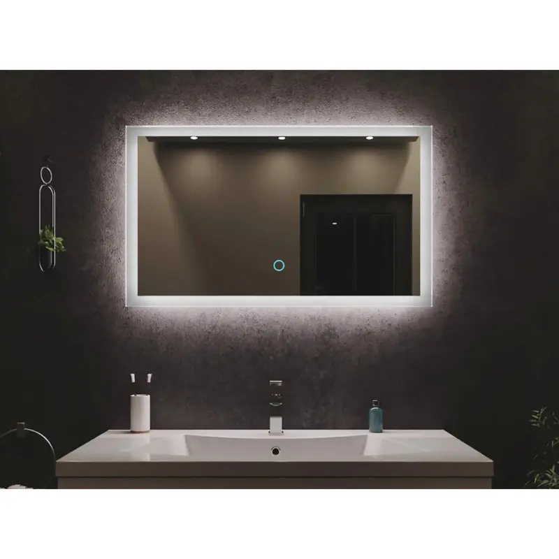 Badezimmerspiegel Led Spiegel Rechteckig B: 90cm