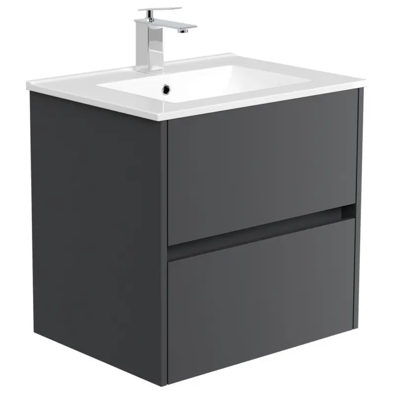 Waschtischkombi Limes Graphitfarben B: 61,5 cm