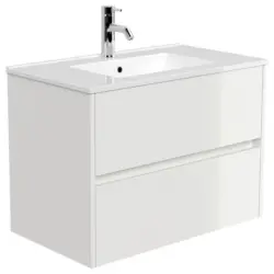 Waschtischkombi Limes Wei&szlig; Hg B: 81 cm