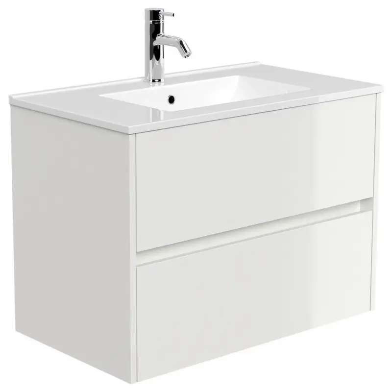 Waschtischkombi Limes Wei&szlig; Hg B: 81 cm