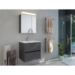 BADEZIMMER Limes, Graphitfarben B: 70 cm