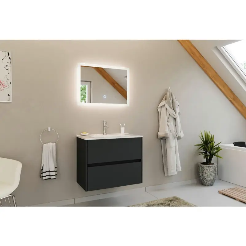 BADEZIMMER Limes, Graphitfarben B: 70 cm