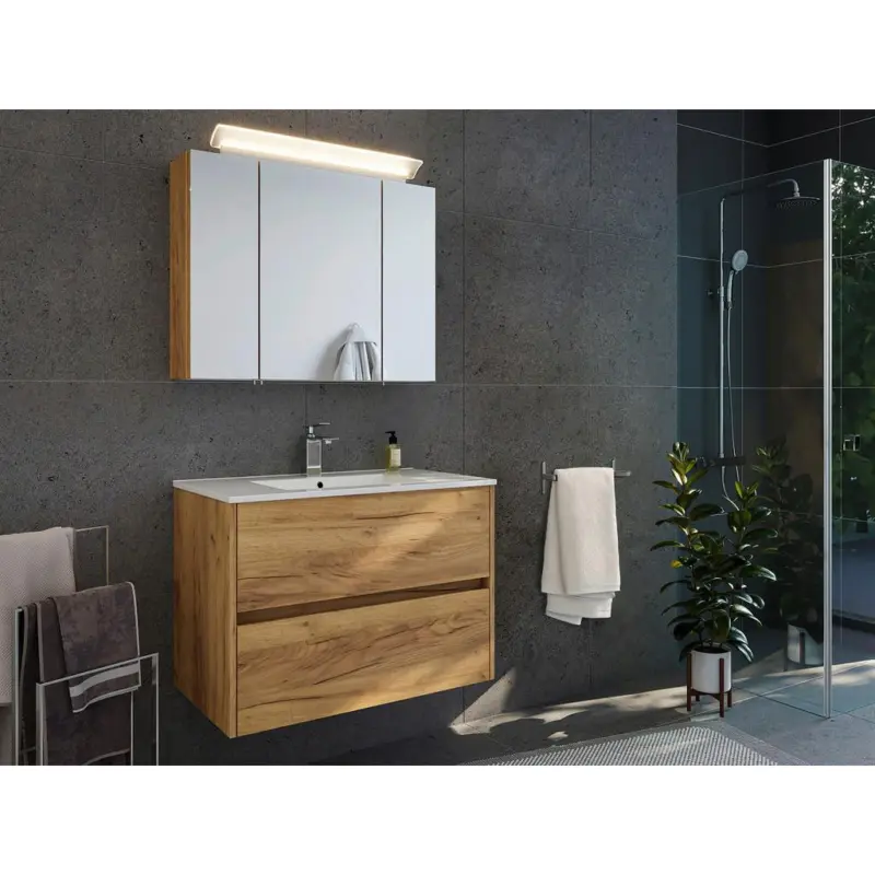 BADEZIMMER Limes, Eichefarben B: 80 cm