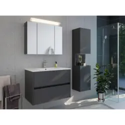 BADEZIMMER Limes, Graphitfarben B: 80cm