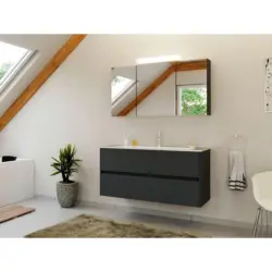 BADEZIMMER Limes, Graphitfarben B: 120 cm