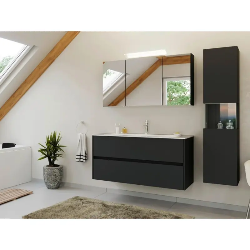 BADEZIMMER Limes, Graphitfarben B: 120 cm