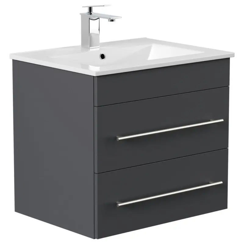 Waschtischkombi Apollo Graphitfarben B: 61,5 cm