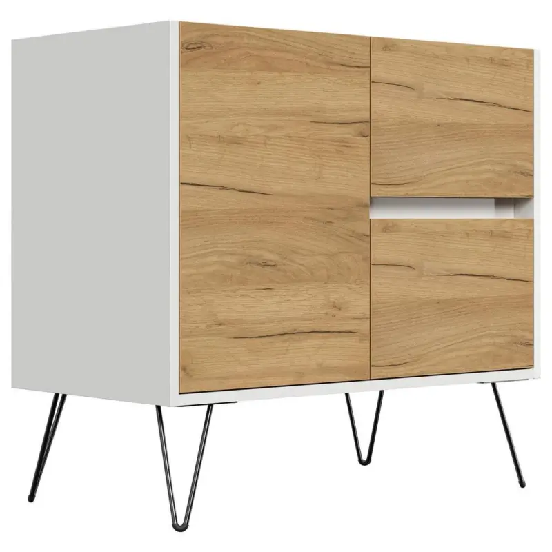 Sideboard Posseik Industrial Eichefarben/Wei&szlig; B: 79 cm