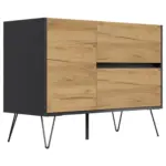 M&ouml;belix Sideboard Posseik Industrial Graphit/Eichefarben B: 99 cm