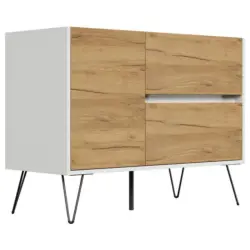 Sideboard Posseik Industrial Wei&szlig;/Eichefarben B: 99 cm